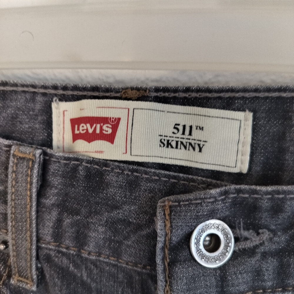 Boys Levis‎ 511 Skinny Jeans Size 16R Gray Casual Urban - Picture 3 of 9